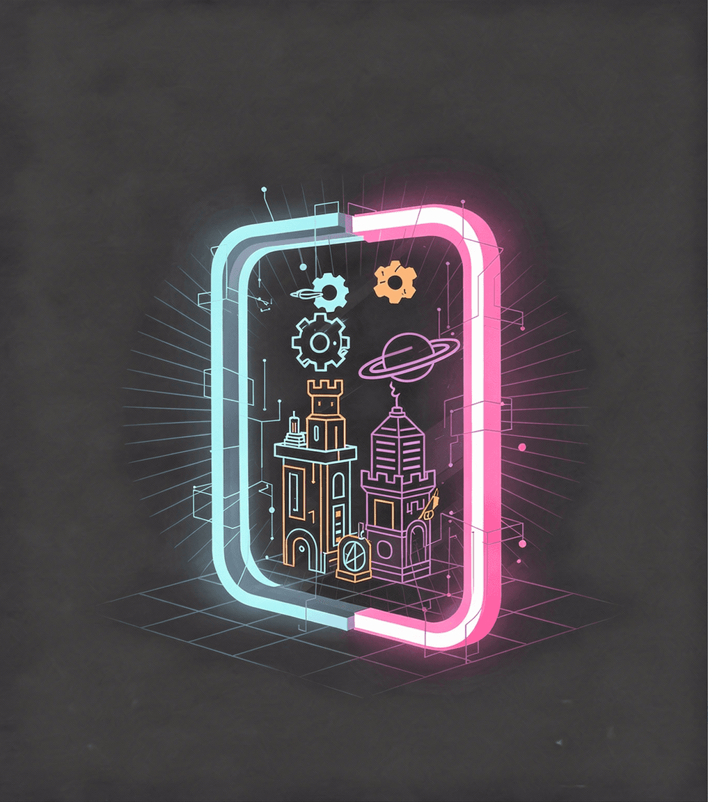 HoloArcade portal glowing in dark mode