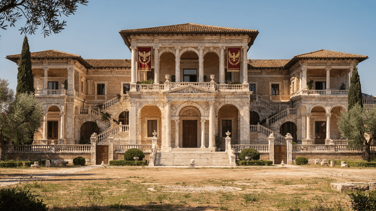 AI-generated location: Villa Corvinus