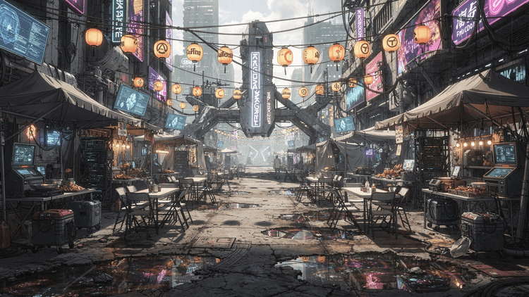 AI-generated location: Kaguya Night Market